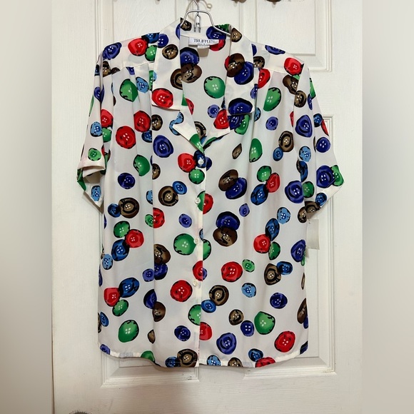 Vintage NWT TRUFFLES blouse with buttons design L - Picture 1 of 8